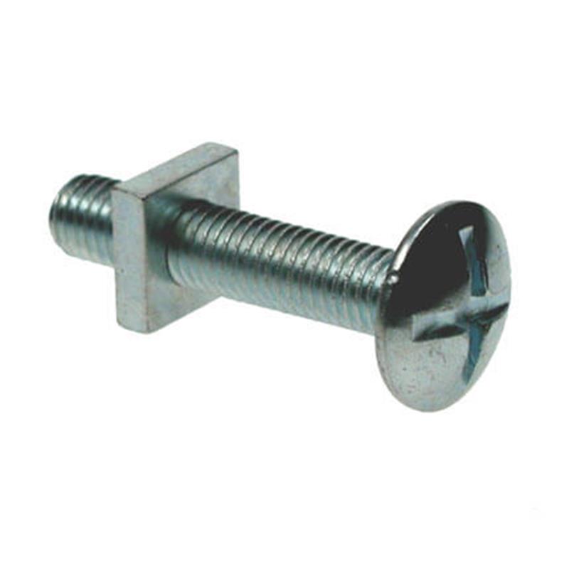 ROOFING BOLTS WITH SQUARE NUTS BZP - M6 X 120mm