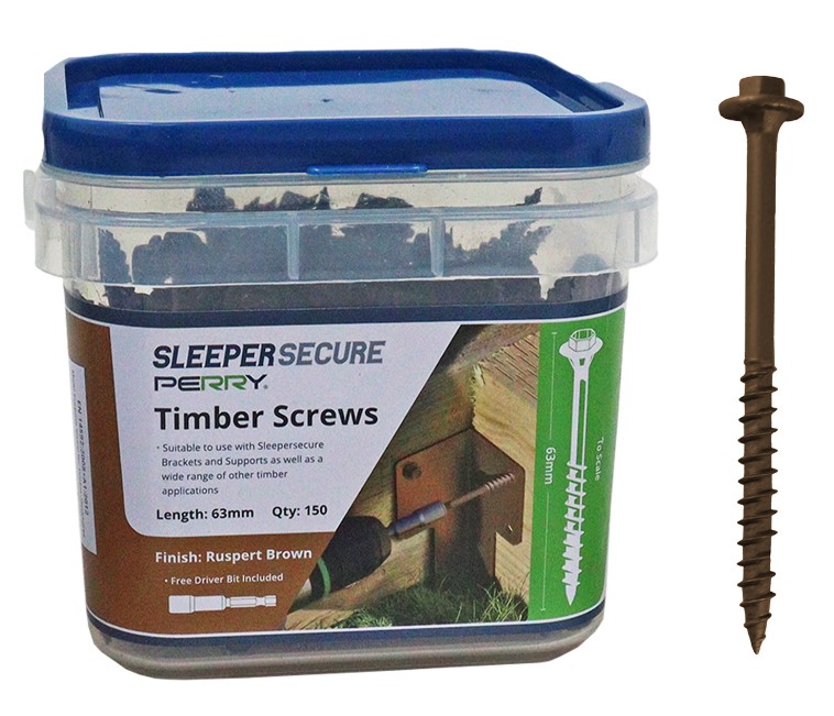 SLEEPER SCREW HEX HEAD BROWN TUB OF 150