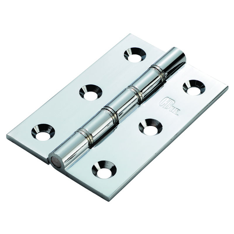 DOUBLE STAINLESS STEEL WASHERED BUTT HINGE POLISHED CHROME 76MM