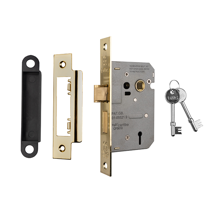 3 LEVER CONTRACT MORTICE SASHLOCK - EASI T ELECTRO BRASSED