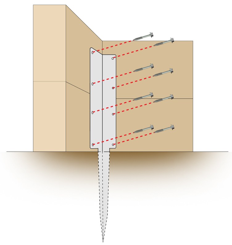 DOUBLE SLEEPER CORNER SUPPORT SPIKE GALVANISED