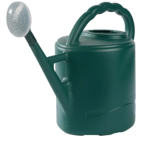 GREEN PLASTIC 10 LITRE WATERING CAN & ROSE